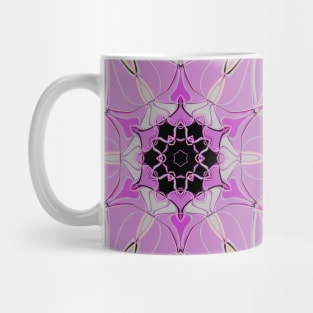 Cartoon Mandala Flower Pink and White Mug